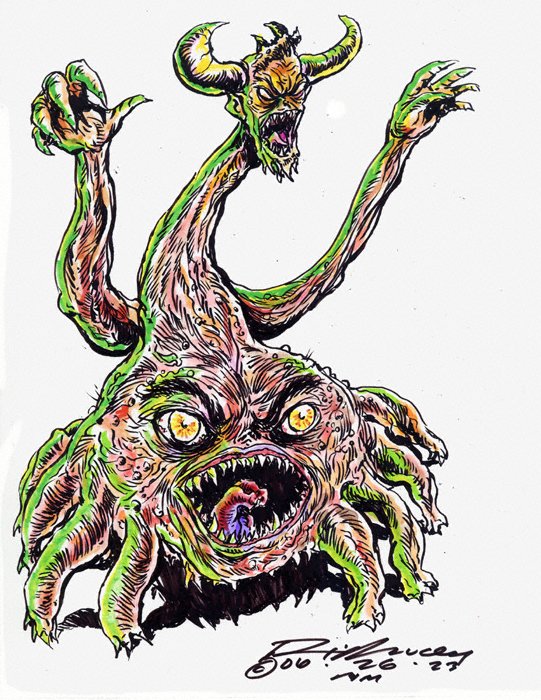 The new Monday Monster is here and #forsale Chills! #horror #monsterdrawing #horrorart #monsters #monsterart #MonsterMonday #artforsale #originalart #drawing #horror #HorrorCommunity #drawrick #artforsalebyartist #mutated #HorrorFamily