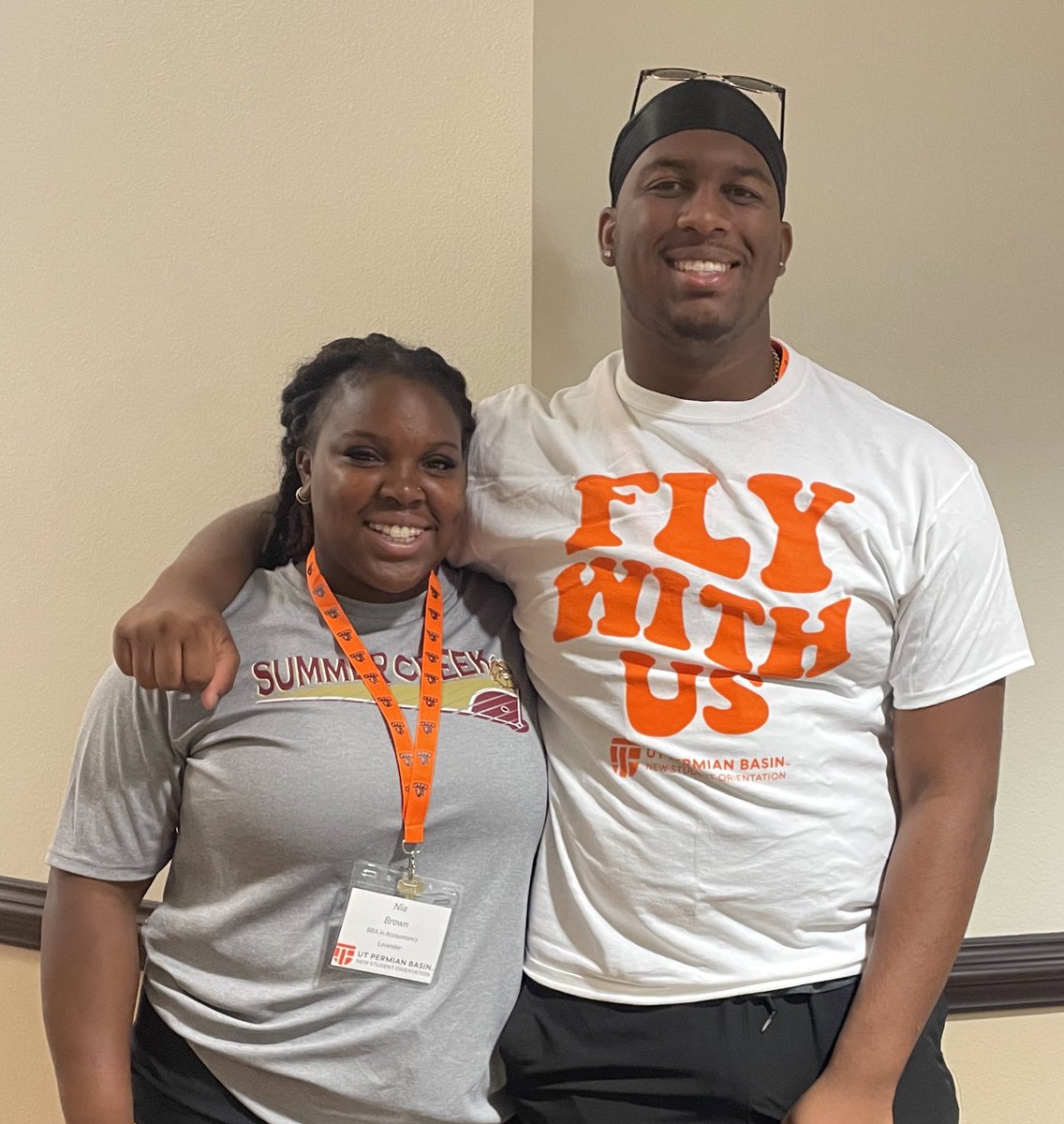 So happy for these two!!! They are ready to fly!!!!!!! UTPB New  Student Orientation!!!! 🧡🧡#falconsup🏉🥎#blackexcellence#talented#Godsplan#summercreekrecruits💪🏽🥎🏉🙌🏽 <a href="/utpbfalcons/">UTPB Athletics</a> <a href="/NiaBrown2023/">Nia Brown</a> <a href="/Chris_Crockett_/">Christian Crockett</a> 
<a href="/HumbleISD/">Humble ISD</a> <a href="/HumbleISD_SCHS/">Summer Creek High</a>