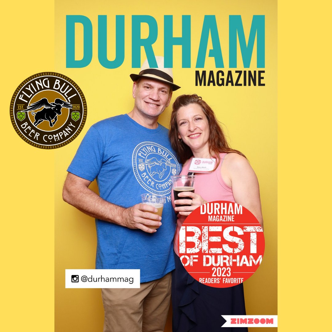 FlyingBullBeer1's tweet photo. THANK YOU, DURHAM for voting us best brewery in @durhammag 's #bestofdurham20230 ! We are honored and think y'all are the best too. :) #craftandcommunity #familyowned #veteranowned #womanowned #ninthstreet #nccraft #cheers https://t.co/9s4YId7z74