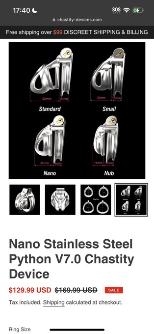 I want to get this nano size chastity cage someone help me get this cage please🥺🥺 I will make custom