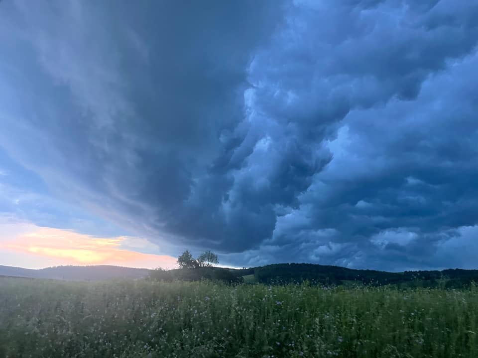 WOW! Stormy sky seen this evening from Marathon, New York. Photo courtesy of James Washburn. #Storm #NYwx