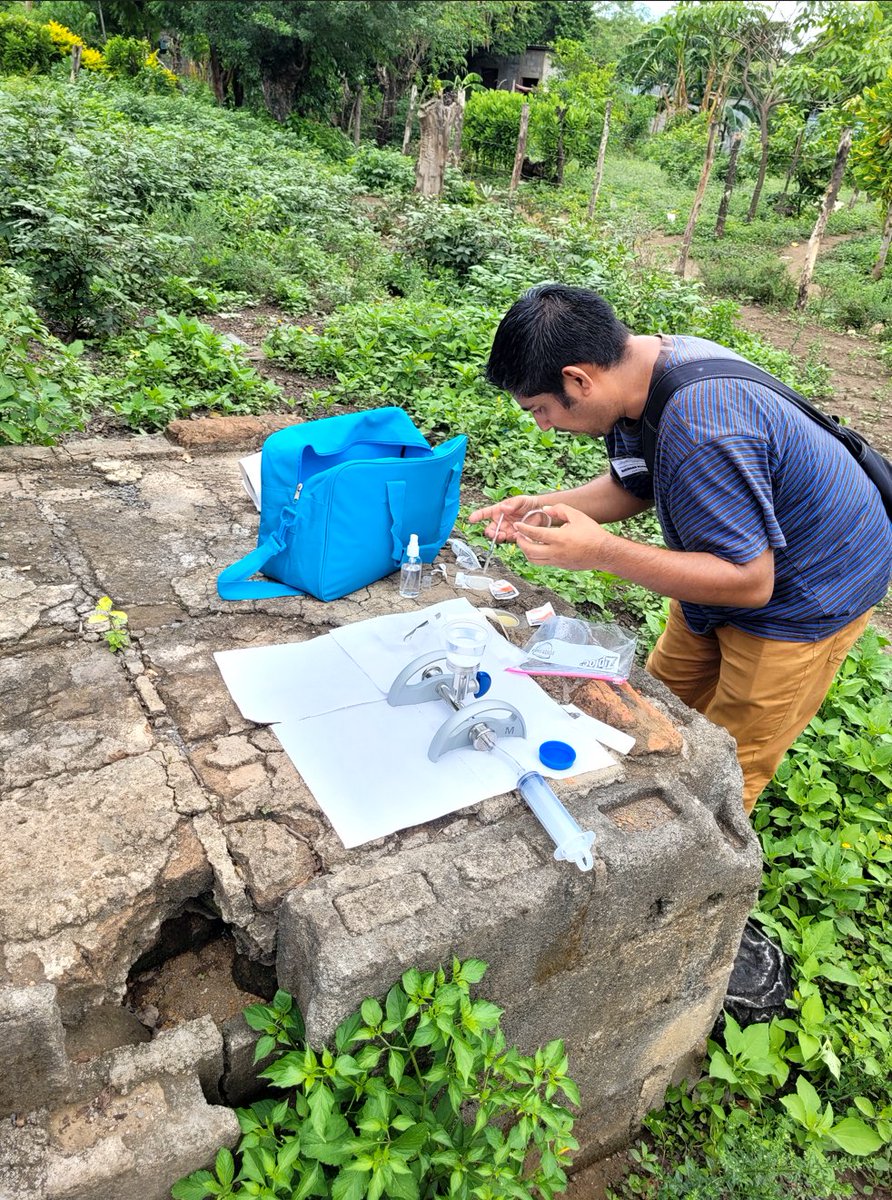 When it all comes together... field practice of JMP Water Quality Testing module training for Nicaragua INIDE MICS survey.