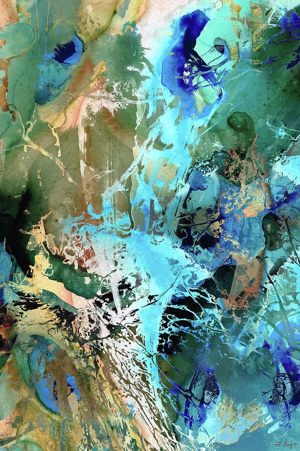 #Inners #Velshi #Maddow #LastWord @SRuhle @11thHour 
#Waterfalls

Art Break 4
Sharon Cummings-“Blue $ Green Abstract-Waterfall”(2019)
Mix media