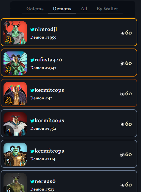 en el top