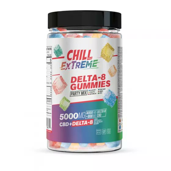 #edibles #cbdoil 
#cannabiscommunity Chill Plus Extreme Delta-8 Gummies. This Party is about to go crazy thanks to Chill Extreme Delta-8 Gummies 5000X Party Mix. Grab the lamp shade, close the windows, and turn up the music because our high-dose cbdsmokeshop.store/?p=30801&utm_s… #hemp