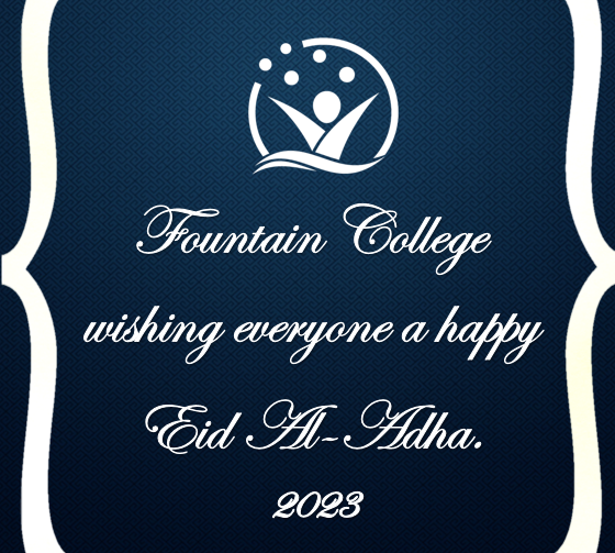 Fountain College sending warm wishes for a happy and safe Eid Al-Adha.
#eidmubarak #eidaladha #eid2023 #2023eid