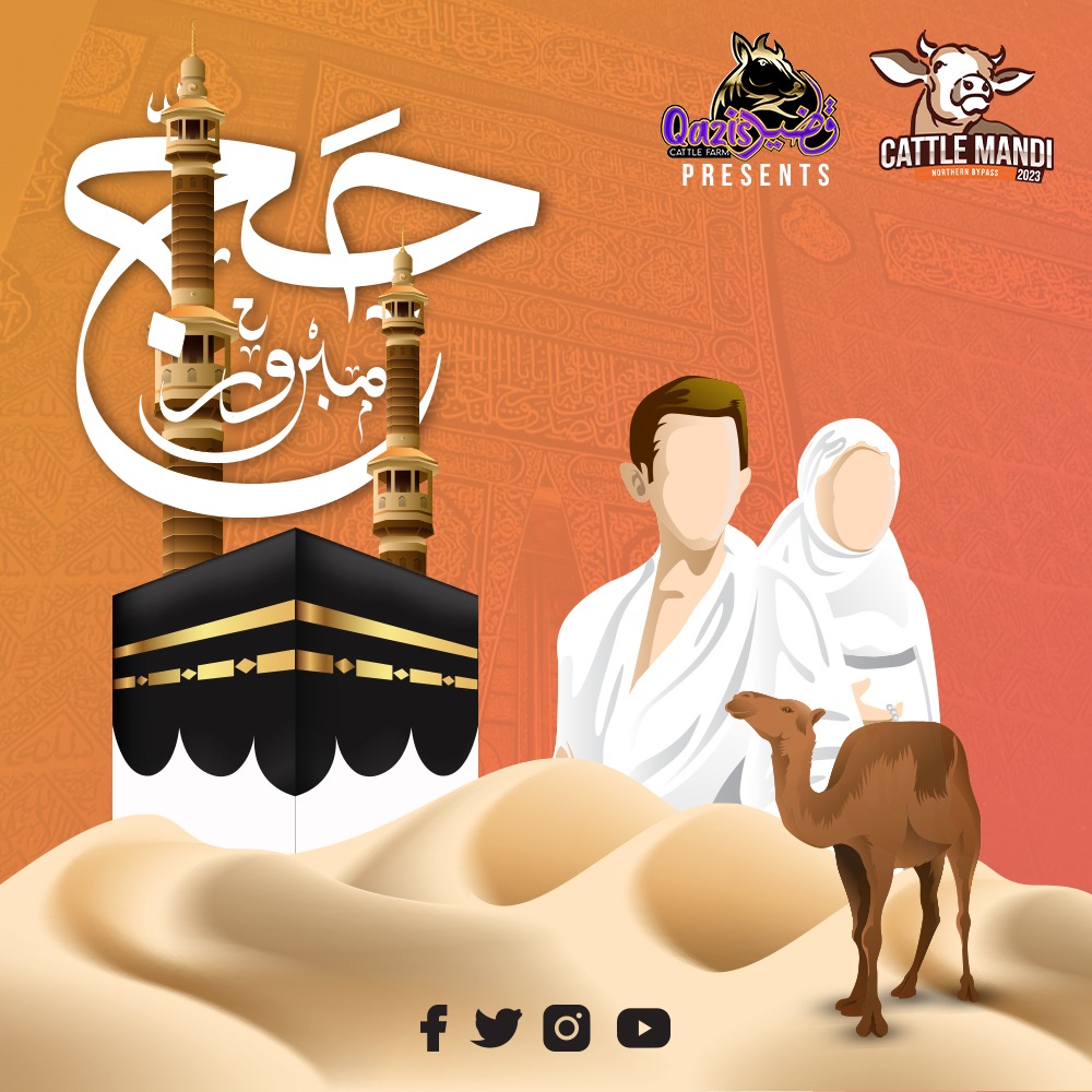 'Hajj Mubarak! May Allah's blessings guide your way, strengthen your faith, and bring happiness to your heart as you worship and serve Him today, tomorrow, and always.'
.
.
#cattlemandi2023 #qaziscattle #hajj2023 #eiduladha2023 #maweshimandi #HajjMubarak #HajjPilgrims