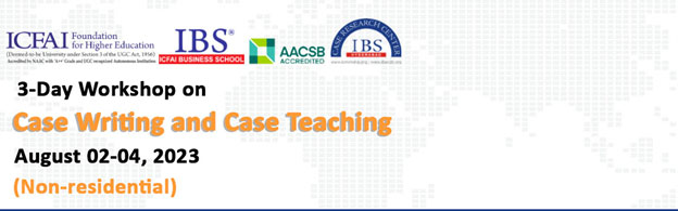 Dear Twtter Connections,
3-Day Workshop on Case Writing and Case Teaching to be conducted on August 02-04, 2023

Kindly register here:
 ifheindia.org/conference/ICS…
 
#casewriting #caseteaching #casemethod #casestudies #crc #workshop #workshops2023 
@IBSIndia1 @sanjibdutta1741