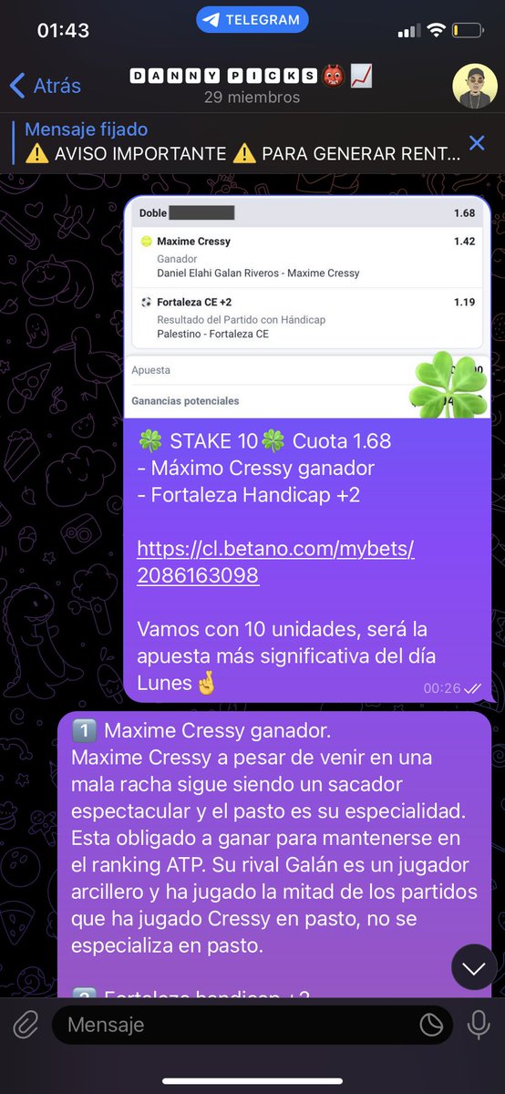 Apuestas de mañana en mi canal de Telegram

t.me/+b82wLjjTyWFmY…