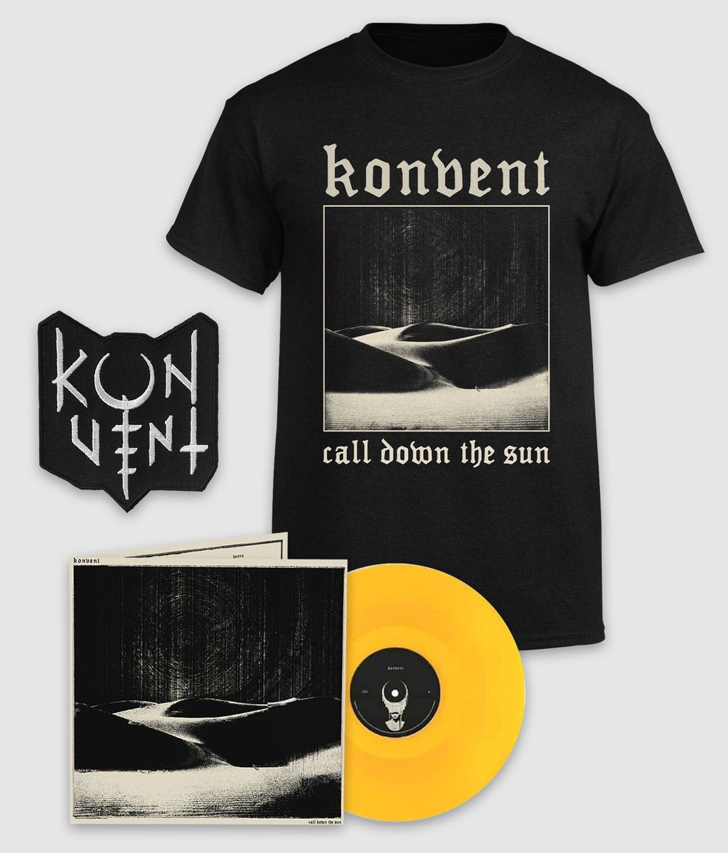 Through the whole of July we have a nice summer bundle sale ready for you guys 🖤☀️🎸

Get dressed up nicely for the summer festivals with: 

Call Down The Sun t - shirt + patch + Call Down The Sun orange vinyl 

Place your order at: merchcity.com/product/konven…

Sale ends on 31 July