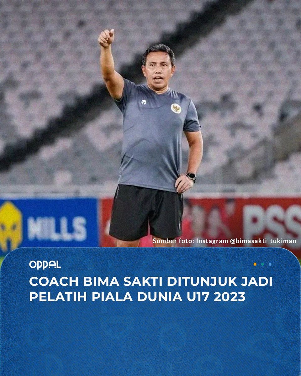 oppal_id's tweet image. Coach Bima Sakti dipastikan akan melatih Timnas U-17 jelang gelaran Piala Dunia U-17 2023 yang akan digelar di Indonesia pada akhir tahun mendatang. Semangat Coach Bima Sakti dan Timnas Indonesia💪🏼🙌🏼🇮🇩

#oppal #pialaduniau172023 #indonesiatuanrumahpialaduniau17 #beritahariini