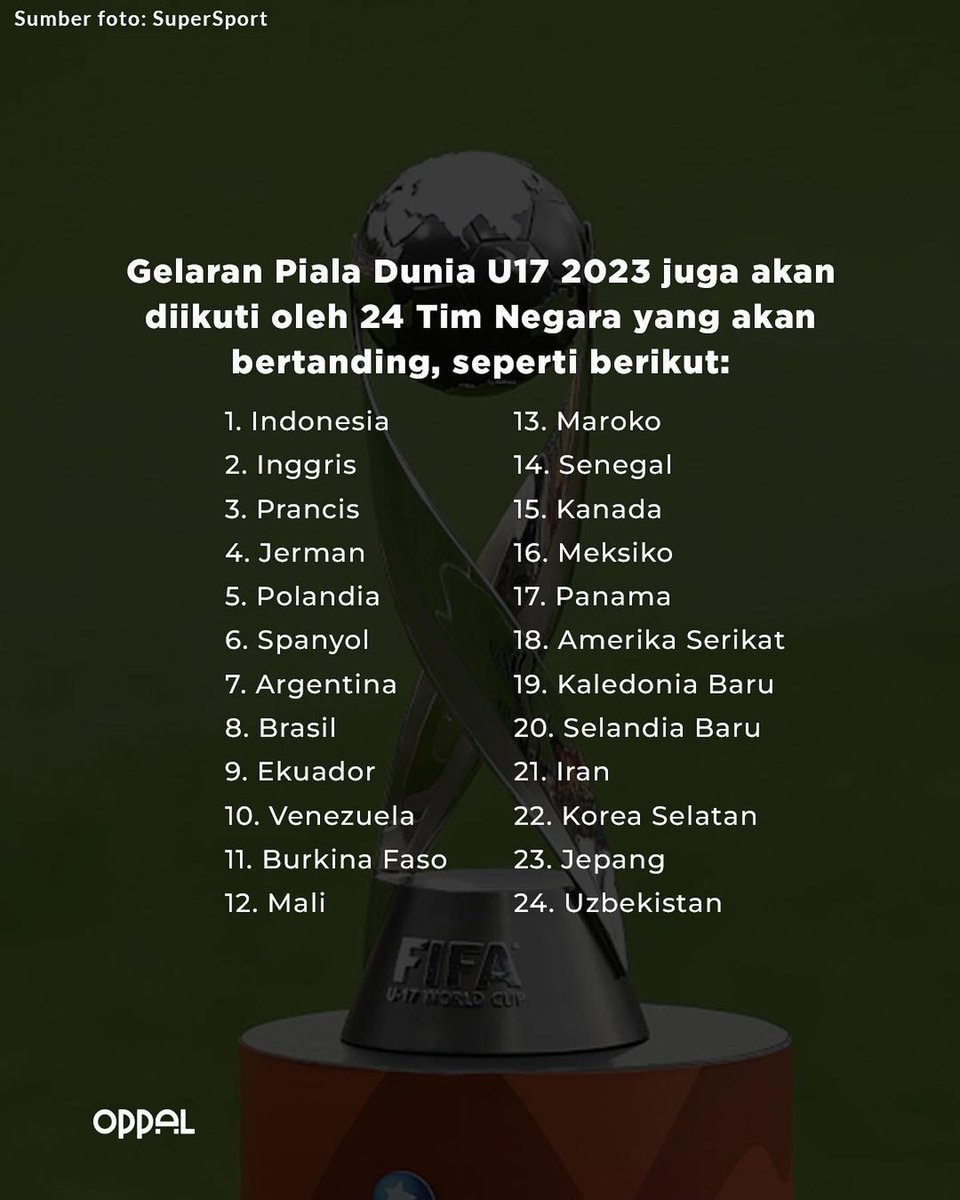 oppal_id's tweet image. Coach Bima Sakti dipastikan akan melatih Timnas U-17 jelang gelaran Piala Dunia U-17 2023 yang akan digelar di Indonesia pada akhir tahun mendatang. Semangat Coach Bima Sakti dan Timnas Indonesia💪🏼🙌🏼🇮🇩

#oppal #pialaduniau172023 #indonesiatuanrumahpialaduniau17 #beritahariini