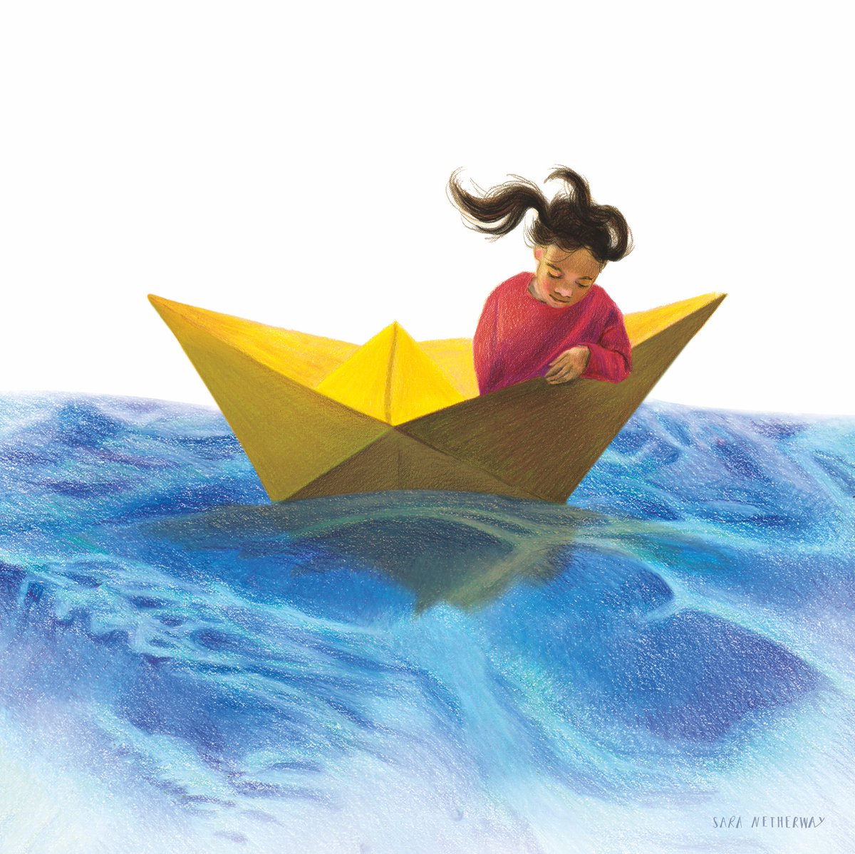 sailing in a yellow boat for the #scbwidrawthis June prompt of ‘yellow’ 💛 #kidlitart #kidlit #scbwi #PictureBooks #picturebook #illustlation