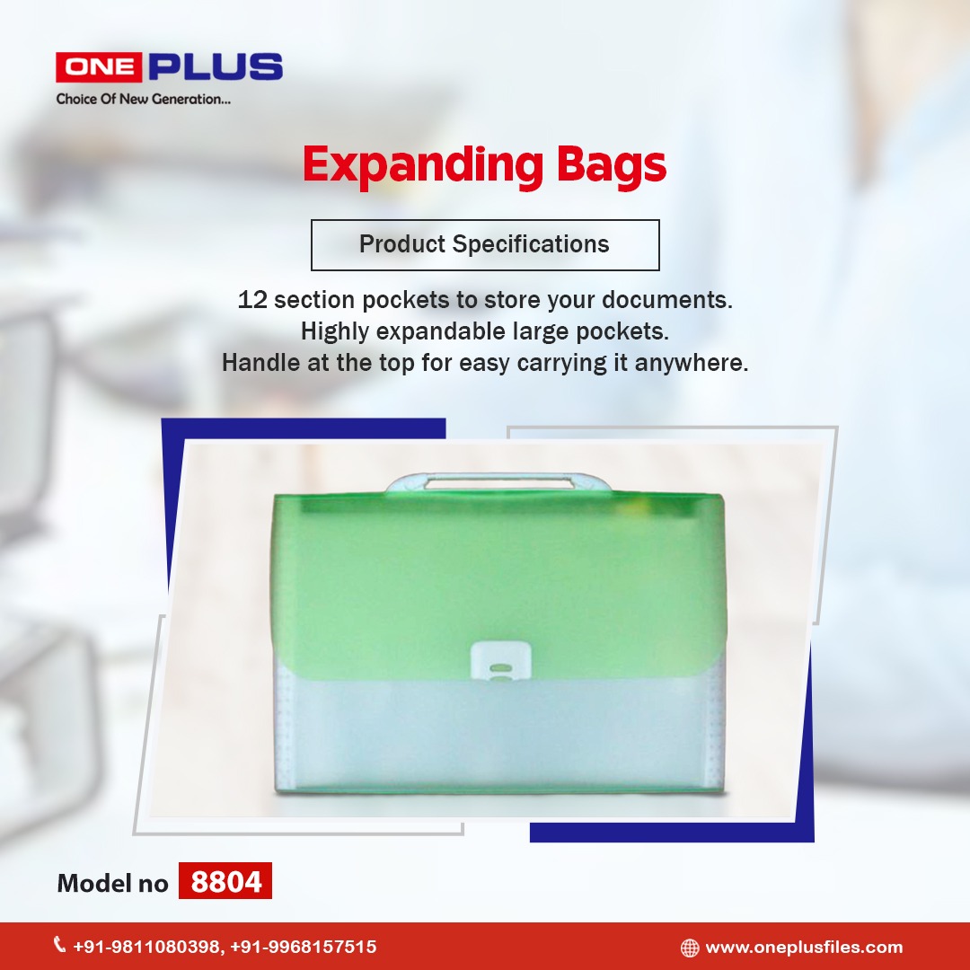 Elevate your style and storage game with our expanding bags

For more information visit us:-
Call us: 9811080398 / 9968157515
Visit us: oneplusfiles.com

#expandingbags #stylegame #storagesolutions #fashionablebags #organizeinstyle #expandablestorage #baglovers