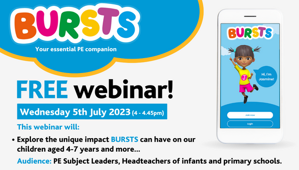 📣 FREE webinar for PE Subject Leads & Headteachers! This webinar will: > Explore the unique impact #BURSTS can have on our children aged 4-7 years > Orientate you to the support available to successfully launch BURSTS Book your FREE place: zurl.co/8qmx