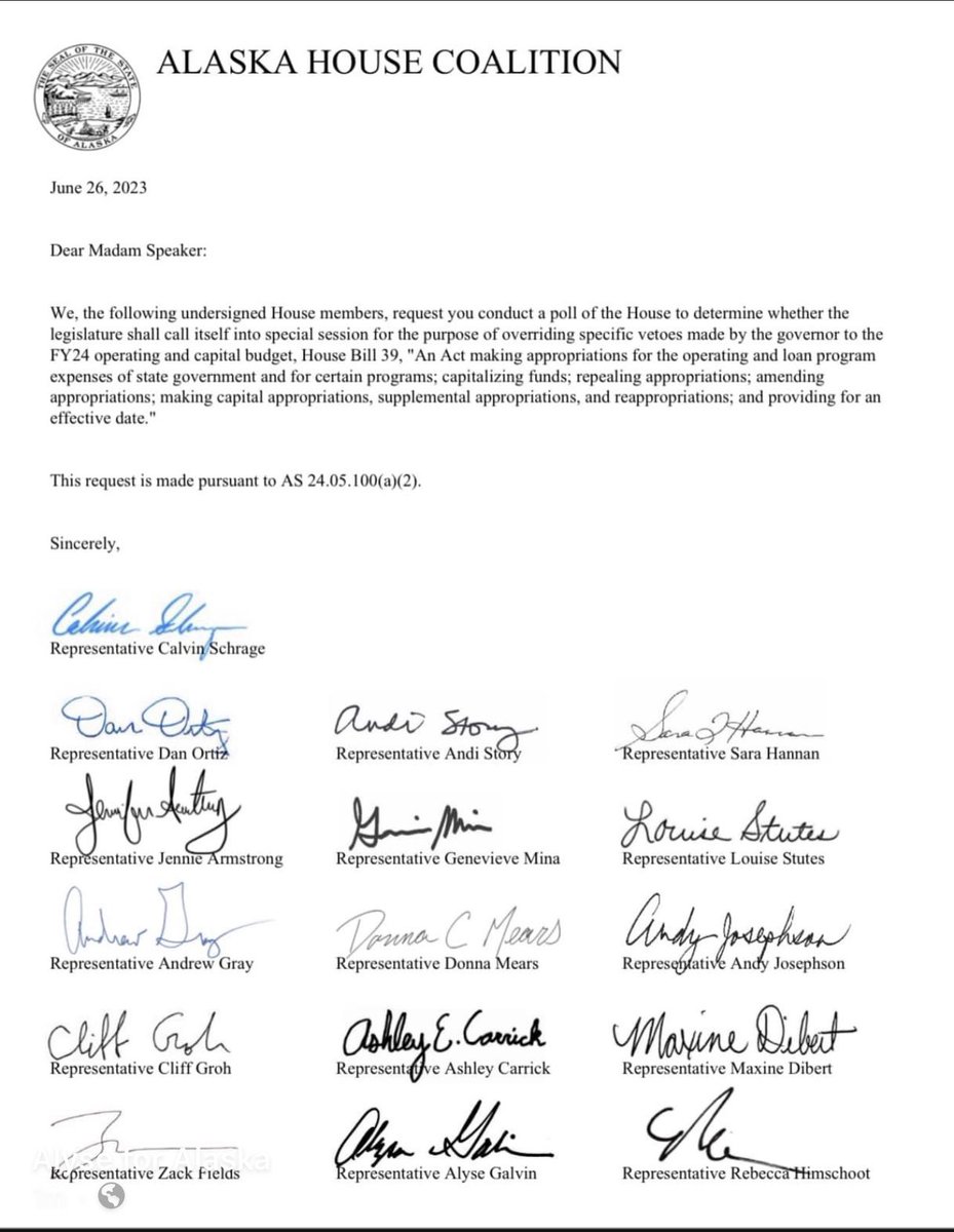 To be clear — I stand for education.
K-12, University of Alaska, workforce development. The needs have been demonstrated repeatedly. 
I stand for overriding these vetoes and raising the BSA. This is where I stand, and all my colleagues should be as clear.
#akleg