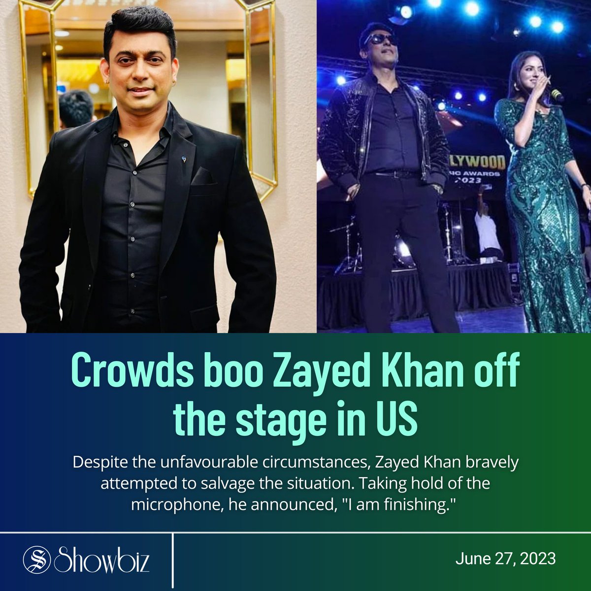 #NewYorkCity witnessed an unfortunate turn of events at the highly anticipated #Dhallywood Film and Music Awards, as actor #ZayedKhan found himself at the centre of an unexpected and disrespectful outburst from the audience.

Read more: tinyurl.com/8z99xt79
#EntertainmentNews