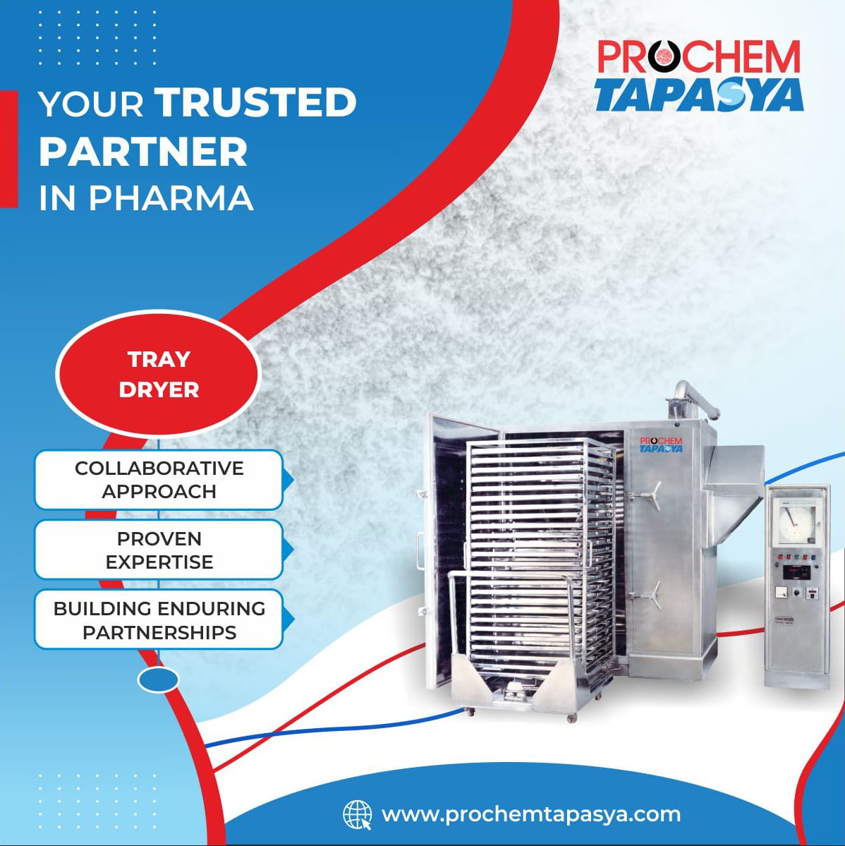 TapasyaIndia's tweet image. Count on #ProchemTapasya as your trusted partner in the pharmaceutical industry. With a collaborative approach, we work closely with you to tackle the unique challenges of the pharma sector. 

#ExpertEngineering #PharmaceuticalProcessing #EngineeringSolutions #FluidBedDryers