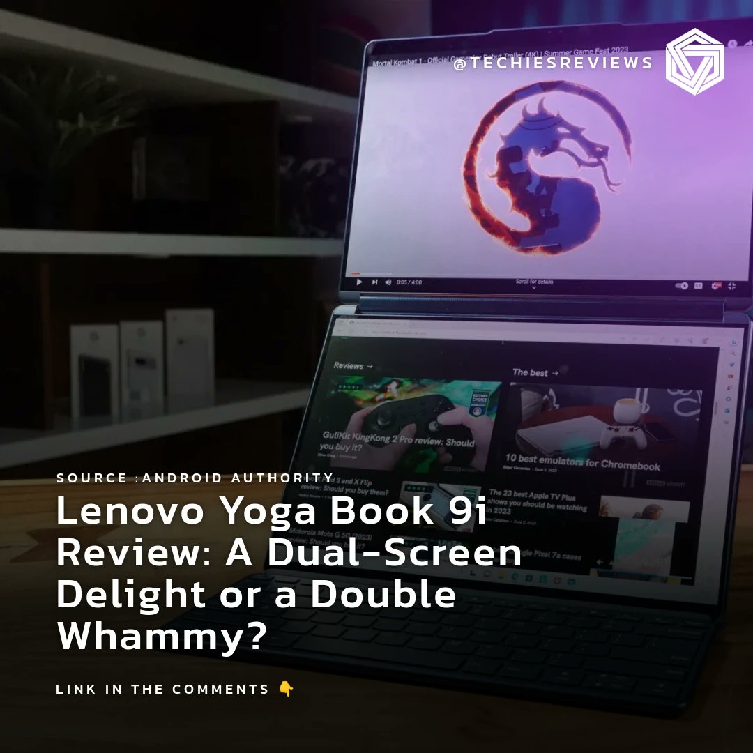 techiesreviews's tweet image. 🤔 Lenovo Yoga Book 9i: Dual-screen delight or double trouble? Source: Android Authority #LenovoYogaBook #DualScreen #LaptopTech 💻 What&apos;s your take, techies?