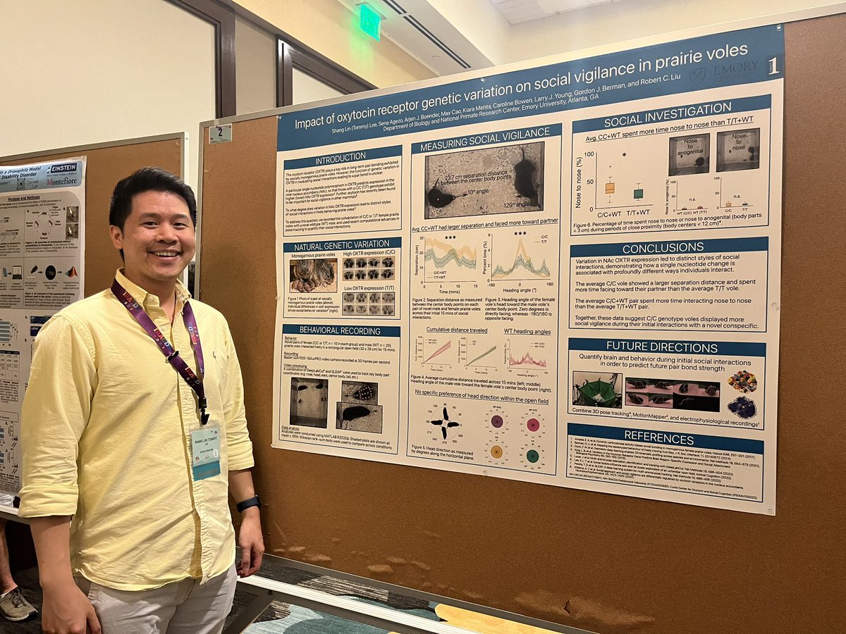 Dr. Shang Lin Lee @TheTommyLee Emory FIRST IRACDA Fellow talks with poster judge at the #IRACDA2023 annual conference. Dr. Lee presented his research on elucidating neutral mechanisms for coding, consolidating, and retrieving long-term social memories @LiuLabEmory