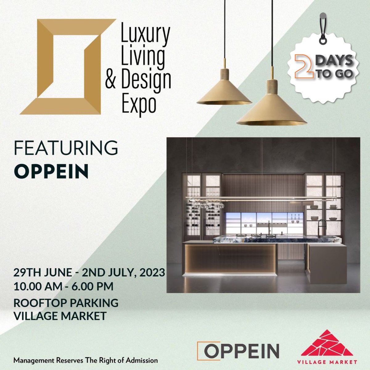 OPPEIN Kenya (@oppeinke) on Twitter photo The clock is ticking! Just 2 days to go until the 3rd edition of the Luxury Living and Design Expo goes live.
Don't miss out on this unforgettable experience.
Date: 29th June to 2nd July 2023
Location: <a href="/VillageMarket/">VILLAGE MARKET</a>, Rooftop Parking
#LLDE2023 #LLDE #OPPEIN #OPPEINkitchen The clock is ticking! Just 2 days to go until the 3rd edition of the Luxury Living and Design Expo goes live.
Don't miss out on this unforgettable experience.
Date: 29th June to 2nd July 2023
Location: <a href="/VillageMarket/">VILLAGE MARKET</a>, Rooftop Parking
#LLDE2023 #LLDE #OPPEIN #OPPEINkitchen