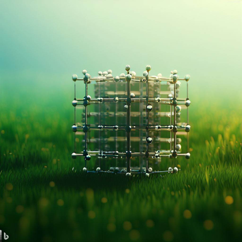 write opengl C++ code to create an image of a quantum bit::in a field of grass::