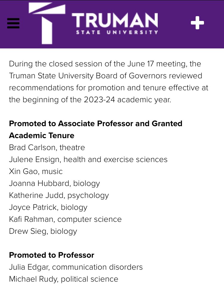 Social Media Posts for Truman State University