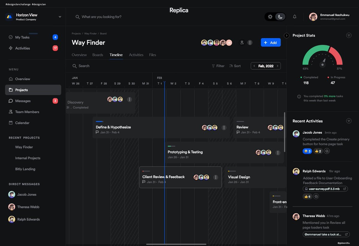 Gideon26u's tweet photo. Day 25/30 #designclanchallenge #designclan
Task: Replicate Emaike's Wayfinder dashboard design.
Frame 1 is the original 
What are your thoughts? https://t.co/VBJ0YG3Kjy