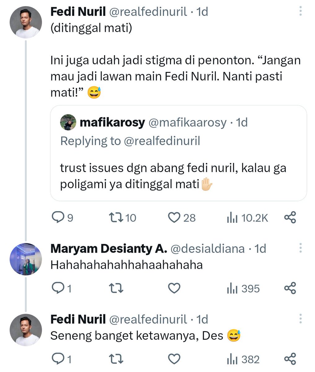 HabisNontonFilm's tweet photo. Mood banget baca reply-nya Fedi Nuril 😂 https://t.co/7mgPphAk9N