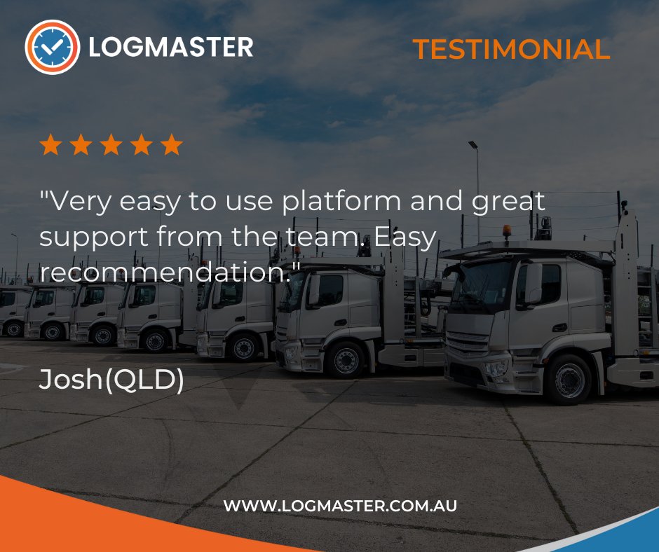 LogmasterAU's tweet image. Nothing makes us happier than happy clients. See what one of them had to say! 🚚 #transportcompliance #clientfeedback