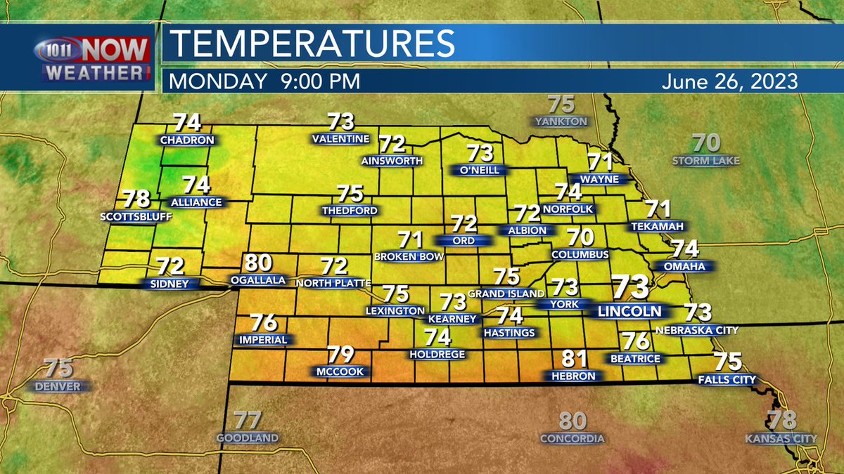 Temperatures continue to cool off. Here's a look at your 9 PM temps.