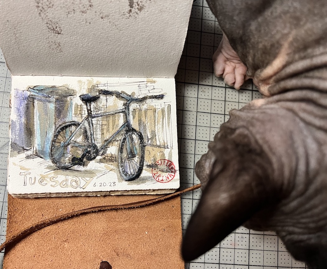 Junk bike. #sketchbook #ink #mixedmedia #dailysketch #drawing #bike #urbansketcher #ArtistOnTwitter