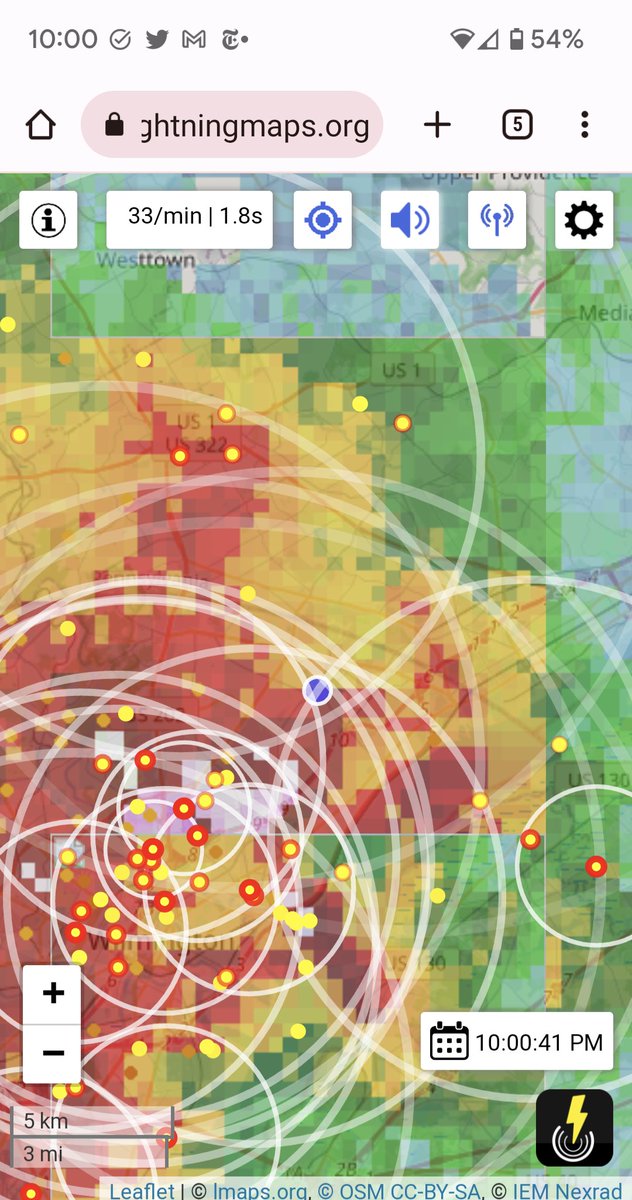 The thunder lines (white circles) on the lightning map looks like Missile Command. 

#dewx
