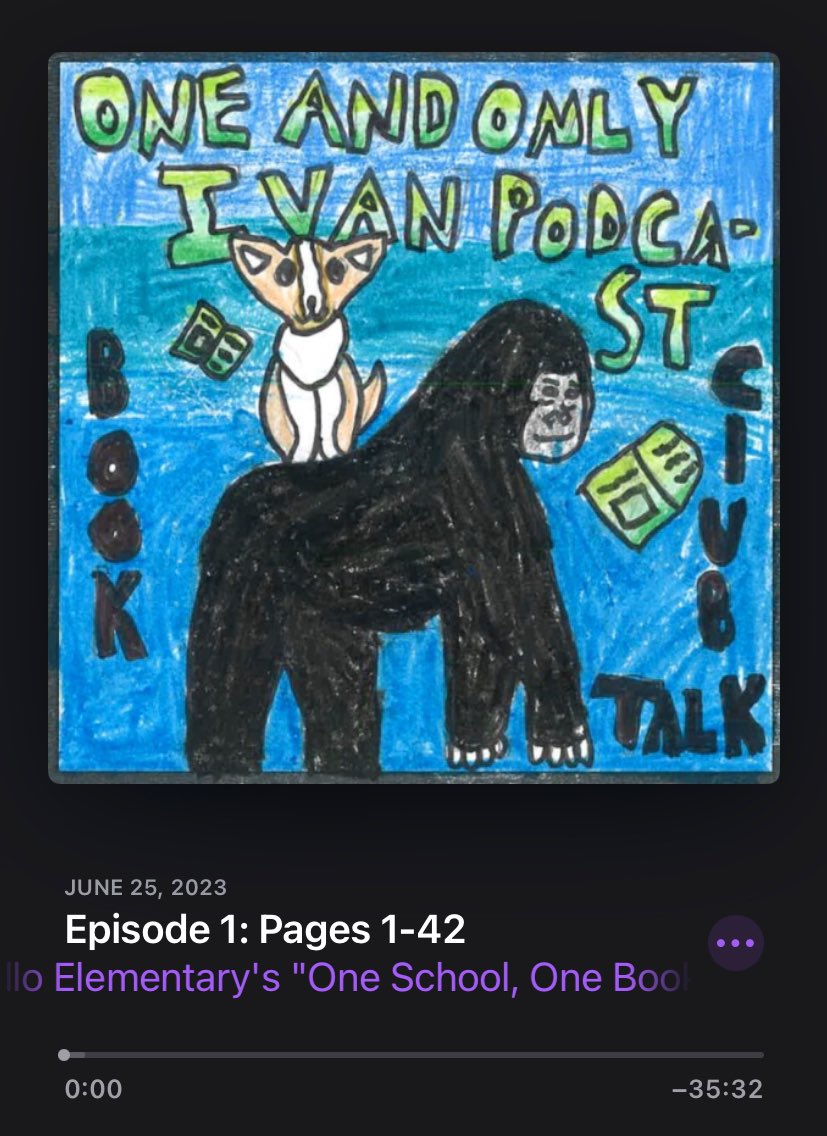 GMcKinney2's tweet photo. 📢 Exciting news! 🎧@Costello_Tweets is launching the "One School, One Book" podcast, &amp; episode 1 is finally here! Join us on this incredible adventure as we dive into our book, #oneandonlyivan. 🎙️✨Hit that play button &amp; let your imagination soar! 🌟 #OneSchoolOneBookPodcast📖🎧 https://t.co/WqMeuNDEZD