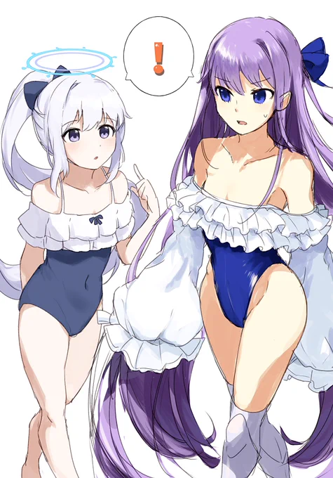 水着ミヤコ&水着ラムダリリス 「…フリル水着……」 #ブルアカ #FGO
