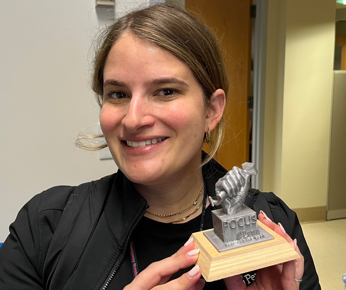 cameron_baston's tweet photo. @PennIMResidents make sure you congratulate @syapalaterMD and @bharatbalan on their awards! Sophia FOR #POCUS catch of the year and Bharat for racking up more than 100 logged studies in one year! 

Trophies complements of my new prusa 3d printer. https://t.co/zjP4NWduwC