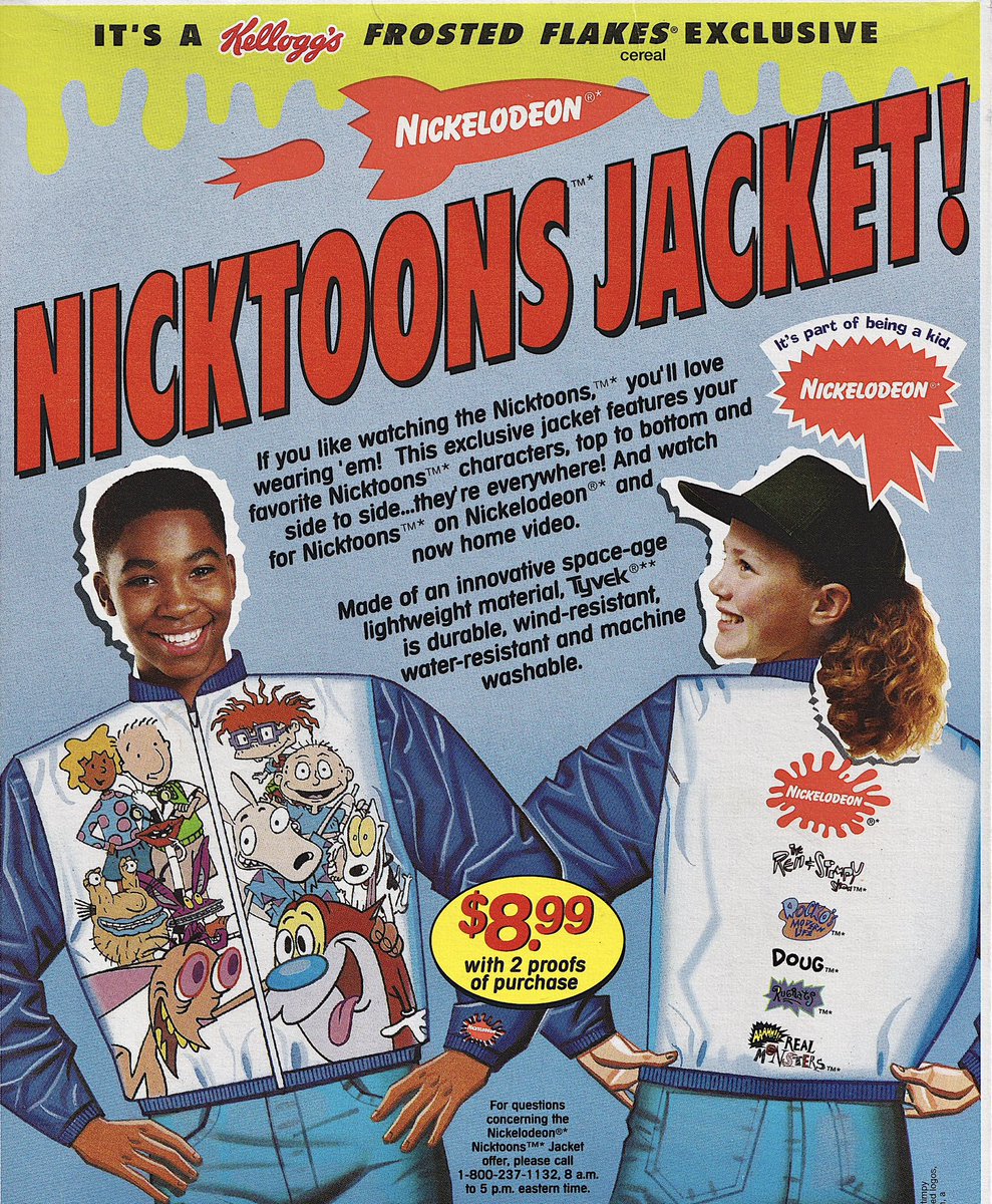 1995 Cereal Box Prize:

— Nicktoons Jacket