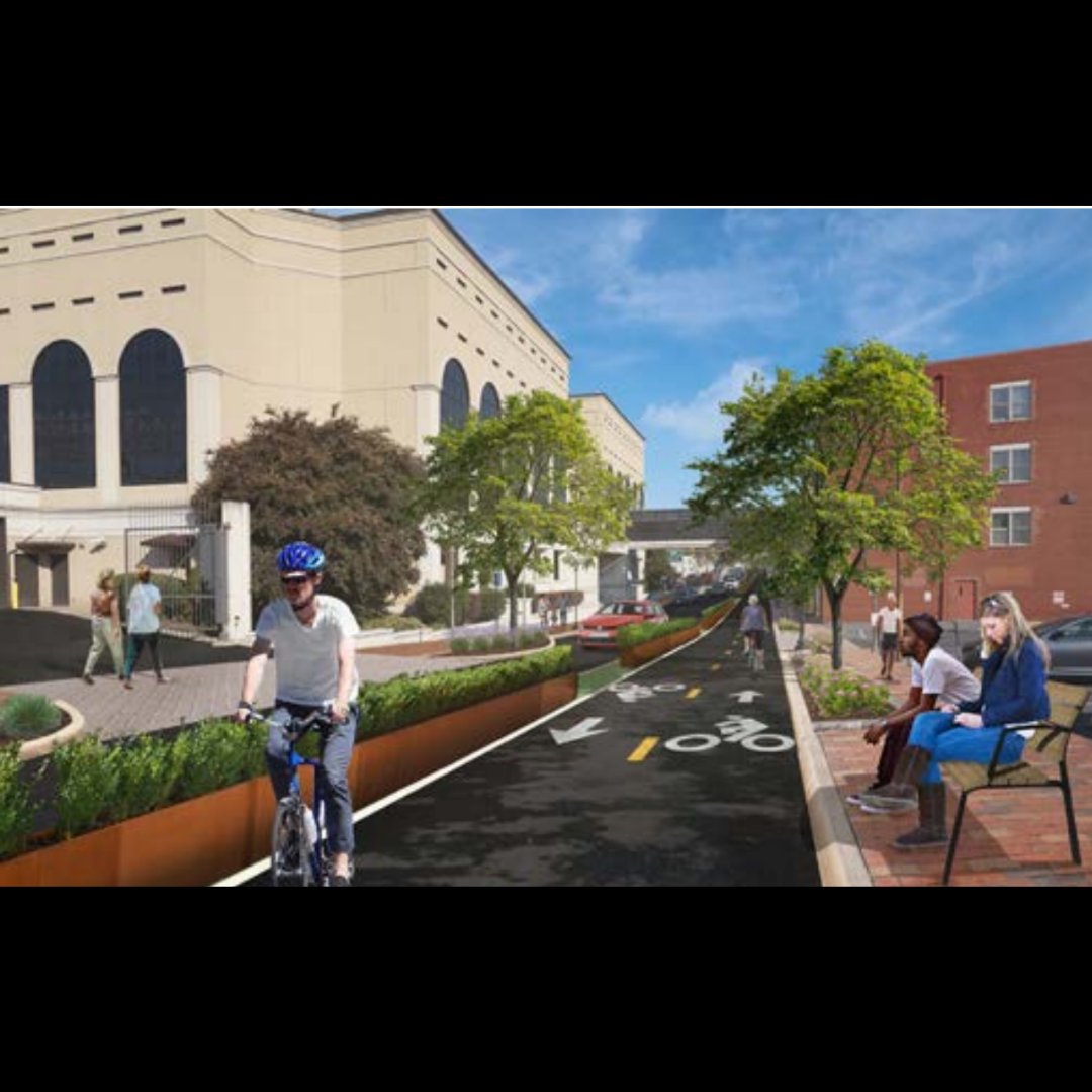 100% funded! We are ecstatic! Liberty Street in Downtown Harrisonburg will be TRANSFORMED into a one-lane road complete with a physically separated, 2-way cycle track!