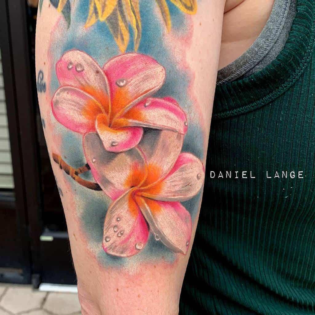 Tattoo uploaded by Marloes Lupker • Frangipani/Plumeria #colorrealism  #colorful #flora #floraltattoo #frangipani #plumeria #realistic #realism # flowertattoo #marloeslupker #inkandintuition #amsterdamtattoo #Amsterdam •  Tattoodo