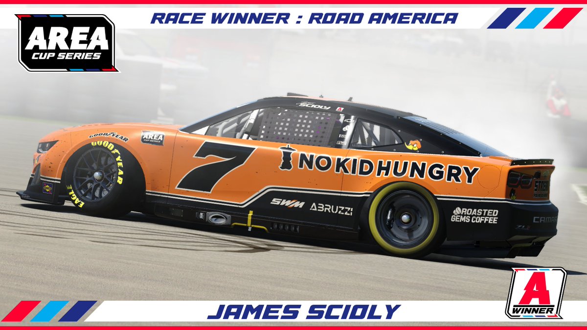 🏁 James Scioly picks up the win tonight in the #NoKidHungry215 from Road America! 

It's his third victory of the AREA Cup Series season.