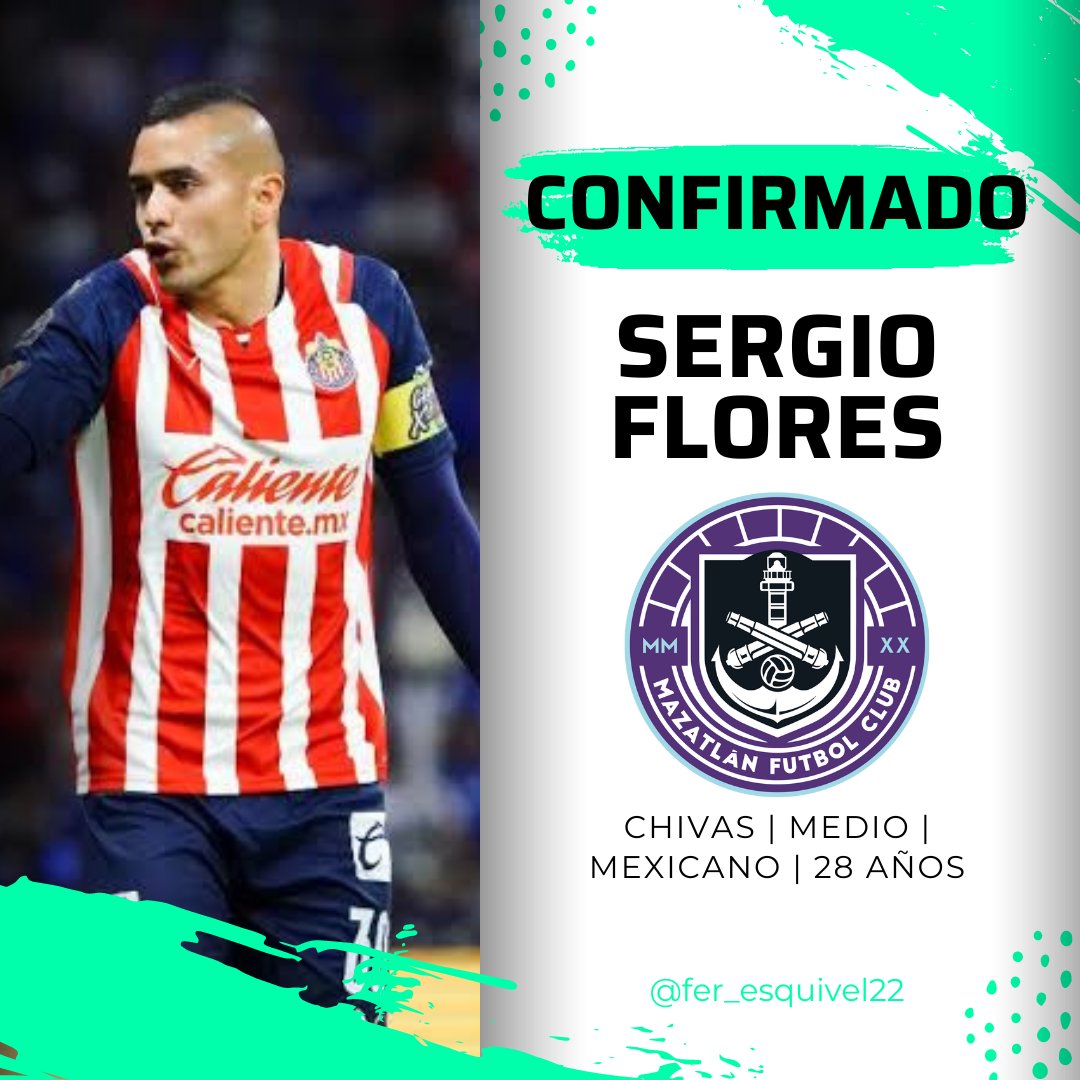 fer_esquivel22's tweet photo. 🚨⚓ CONFIRMADO. Sergio "Morsa" Flores, será nuevo jugador de Mazatlán.

Llegará procedente de Chivas en préstamo con cargo por 1 año y opción de compra.
Chivas cubre % del sueldo.

Reporta en próx. días para pruebas médicas. https://t.co/3IueiSIGvv
