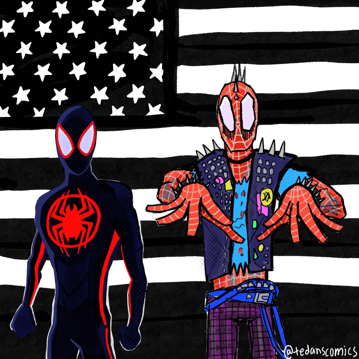 tedanscomics's tweet photo. #SpiderManAcrossTheSpiderVerse Outkast Stankonia album cover https://t.co/yuDcRdcldp