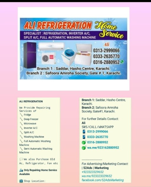 52Ads_Marketing's tweet image. #refrigeratorservice #refrigeratorrepair #ac #homeservices #washingmachine #washingmachineservice #repair #acrepair #appliancerepair #acservice #service #airconditioning #roonrent #airpurifier #secondwarranty #waterpurifier #laptoprepair #television #tvrepair #tvservice