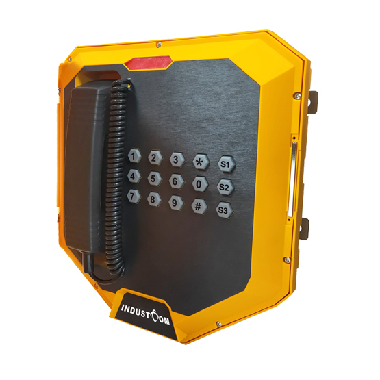 New developed telephone products from INDUSTCOM

Glassfiber material industrial telephone
Robust and weatherproof IP66
Connectivity Options Analog, VoIP, GSM

Application Metro, Underground, Tunnel, Rail station, Bus station, Construction Sites, etc.
