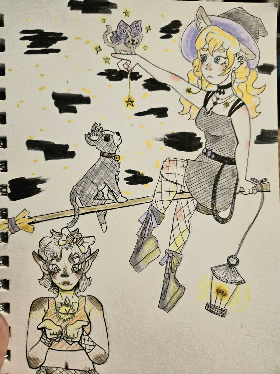 PCat360's tweet photo. @_junojupiter making stars 🌟 ! This was inspired by kiki's delivery service but if it was juno vibes (Don't mind drawing bottom left it's unrelated) #junojpeg https://t.co/dp9bzRE5U7