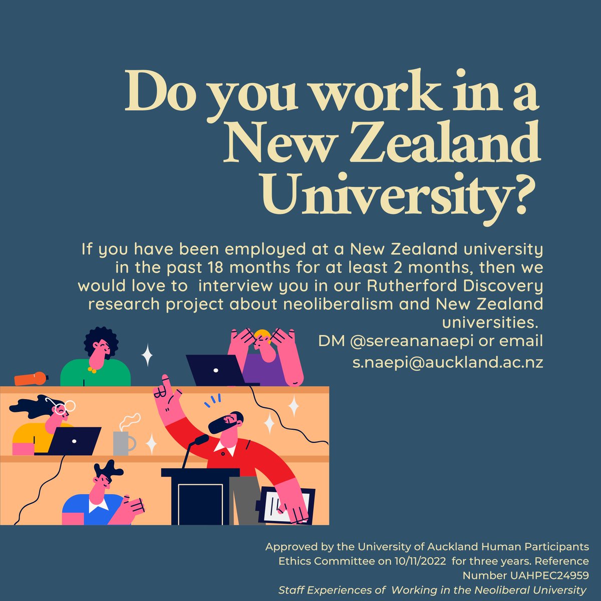 So today is the day I launch my Rutherford interviews about working in our neoliberal universities. If you are interested, please reach out and feel free to pass on the invite to others. 👩🏾‍🎓🧑🏾‍🎓👨🏾‍🎓👩🏾‍💻🧑🏾‍💻👩🏾‍🏫🧑🏾‍🏫🧑🏾‍🔬👩🏾‍🔬