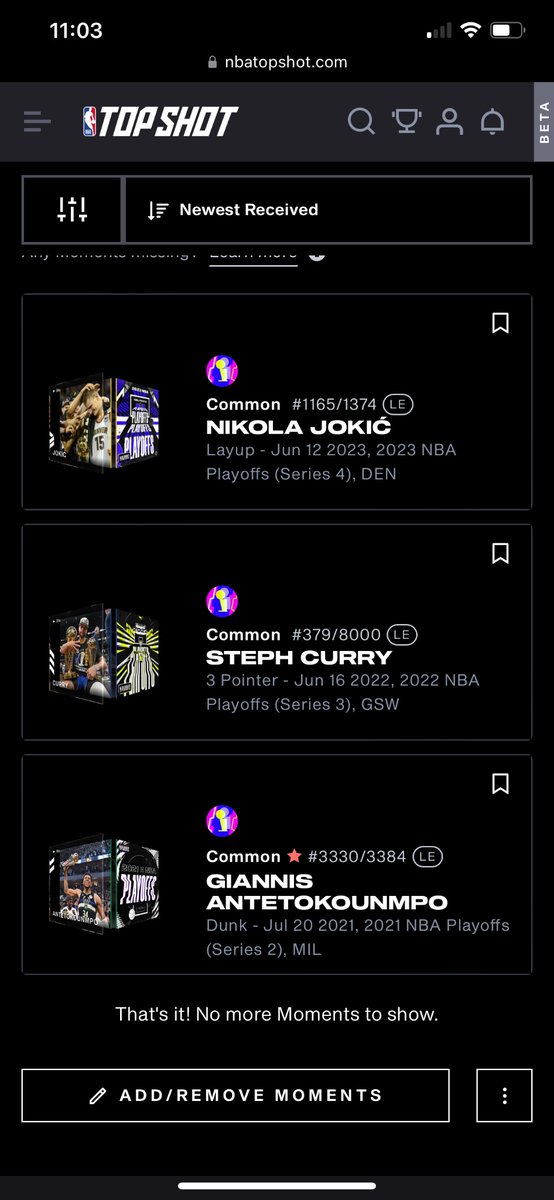 Had to grab the joker to complete trophy thumbnail! @NBATopShot