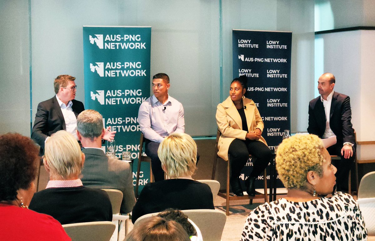 Great to join rugby league legends @davidmead411 & @amelia_kuk for a discussion about a #PNGbid for a place in Australia’s @NRL competition, hosted by the @lowyinstitute.

So much exciting potential for sport to bring us closer together.

#pacificaussports #PNGRL