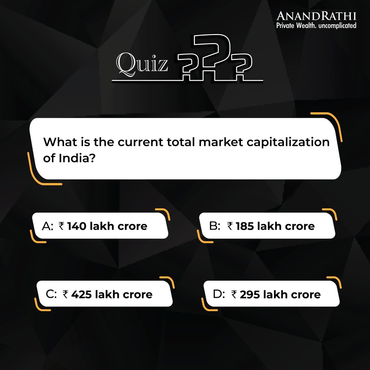 #TuesdayQuiz

Comment your answers below.

(𝐀𝐧𝐬𝐰𝐞𝐫 𝐟𝐨𝐫 𝐭𝐡𝐞 𝐪𝐮𝐢𝐳 𝐰𝐢𝐥𝐥 𝐛𝐞 𝐬𝐡𝐚𝐫𝐞𝐝 𝐭𝐨𝐦𝐨𝐫𝐫𝐨𝐰)

Know more: anandrathiwealth.in/landing

#mathematicalrevolution #financialplanning #wealthmanagement #mutualfunds #anandrathiwealth #investment #investor…