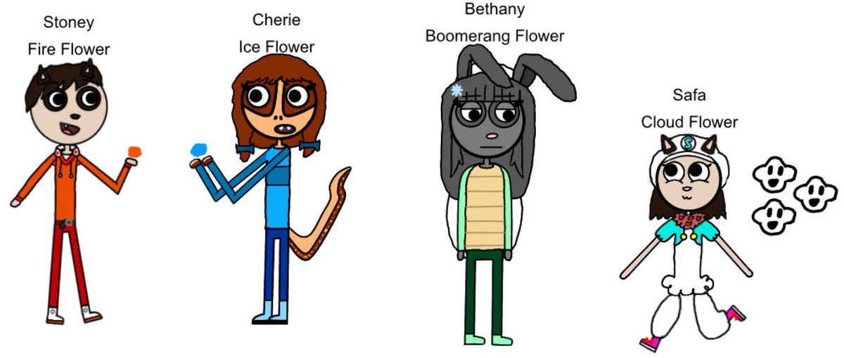 ReaLGoattex's tweet photo. The first batch is completed!
Stoney - Fire Flower
Cherie - Ice Flower
Bethany -Boomerang Flower
Safa - Cloud Flower
#oc #piggyoc #mariopowerups #piggyroblox #robloxpiggy #supermario https://t.co/9G3ah2ZWOr